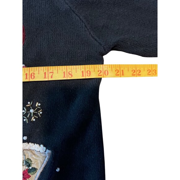 Vintage Victoria Jones Holiday Cardigan  M Ugly Christmas Sweater bell sleeves - Picture 5 of 7